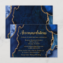 Acomodações de Casamento Azul Marinho e Ágata Dour