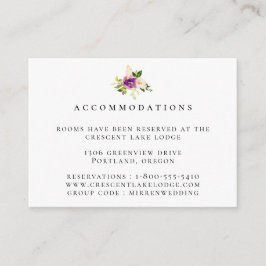 Cartão De Informações Acomodações de Casamento Floral Rosa Bege