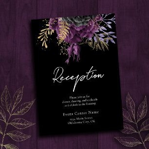Cartão De Informações Acomodações de casamento gótico floral em anexo