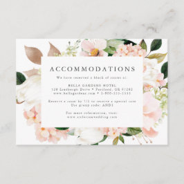 Cartão De Informações Acomodações de Hotel para Casamento Floral Spring