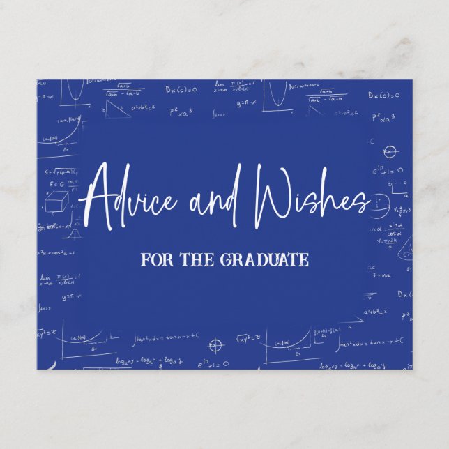 Cartão De Informações Aconselhamento Azul e Desejos para o Formando (Frente)