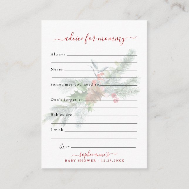 Cartão De Informações Aconselhamento Botânico de inverno para Chá de fra (Frente)