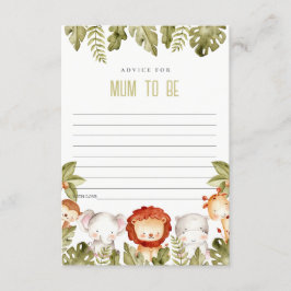 Cartão De Informações Aconselhamento de Animais Safari Tropicais para Ch