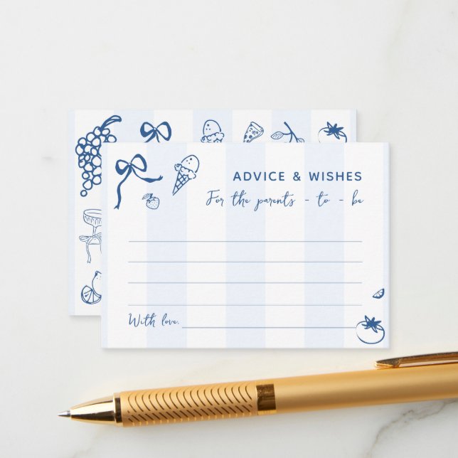 Cartão De Informações Aconselhamento e Desejos de Pais Italianos Desenha (Frente/Verso In Situ)