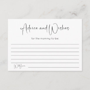 Cartão De Informações Aconselhamento e Desejos Modernos do Chá de fralda