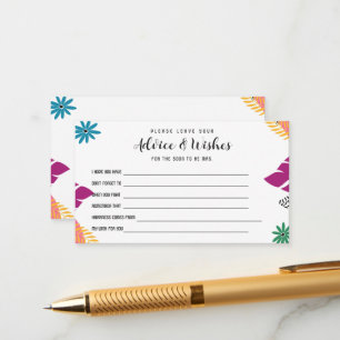 Cartão De Informações Aconselhamento e Desejos para Noiva