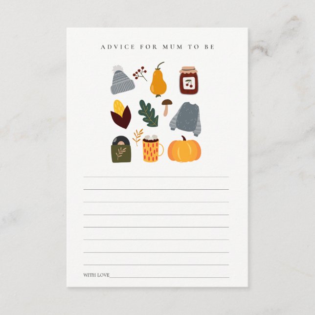 Cartão De Informações Aconselhamento Essencial De Outono Quente Para Chá (Frente)