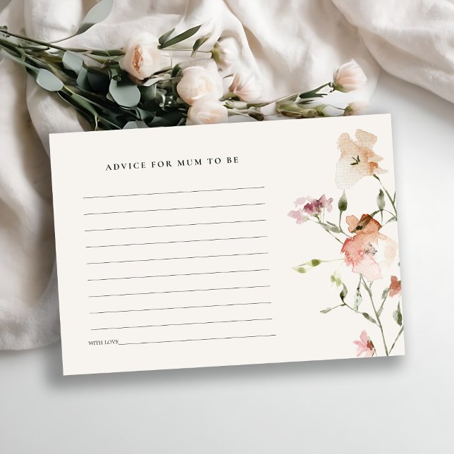 Cartão De Informações Aconselhamento Floral de Sombra para Chá de fralda (Criador carregado)