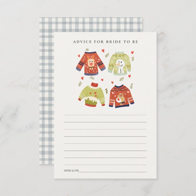 Cartão De Informações Aconselhamento Para Suéter Cardíaco Feio Para Chá  (Frente/Verso)