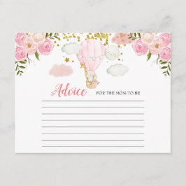 Cartão De Informações Aconselhamento Placa Rosa Balão de Ar Quente Selva