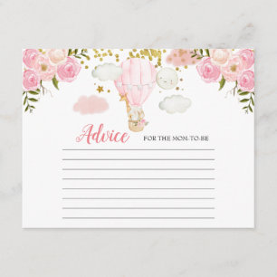 Cartão De Informações Aconselhamento Placa Rosa Balão de Ar Quente Selva