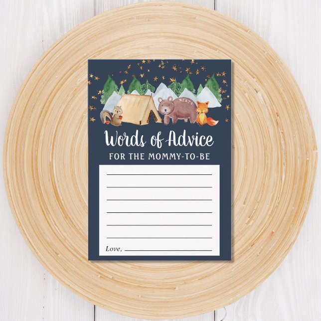 Cartão De Informações Aconselhamento sobre Chás de fraldas de acampament (Criador carregado)