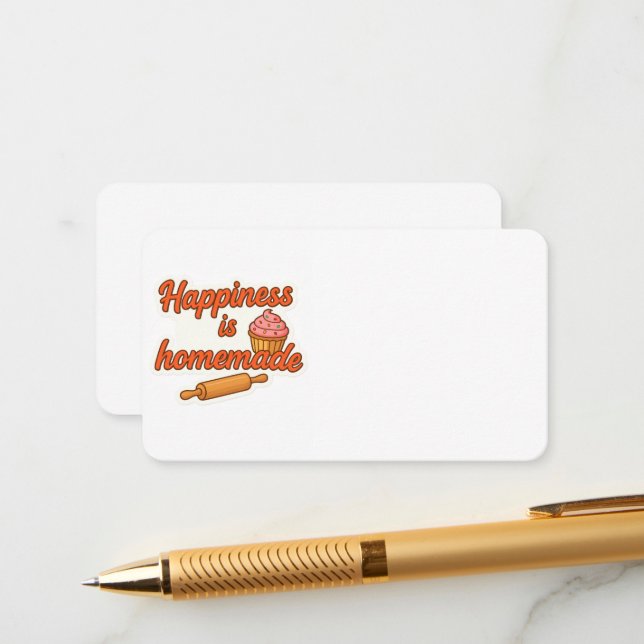 Cartão De Informações Adesivo Felicidade é Caseira  (Frente/Verso In Situ)