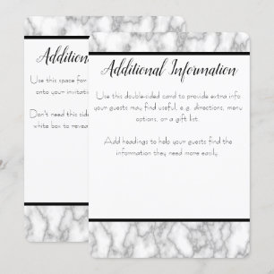 Cartão de Informações Adicionais Mármore