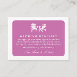 Cartão De Informações Adirondack Chairs | Casamento de Bridal Gift