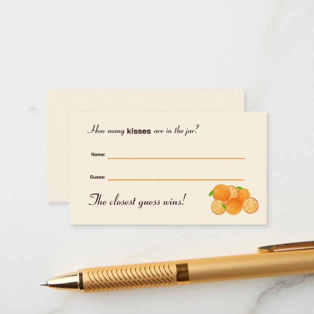 Cartão De Informações Adivinha Beijos No Jar (Frente/Verso In Situ)