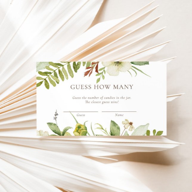 Cartão De Informações Adivinha Quantas Candies Wild Botanical Game Card (Criador carregado)