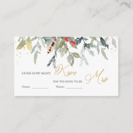 Cartão De Informações Adivinha quantos beijos em Jar Greenery Red Berry