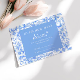 Cartão De Informações Adivinha Quantos Beijos Jogam Algo Azul