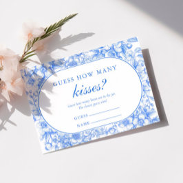 Cartão De Informações Adivinha Quantos Beijos Jogam Vitória Algo Azul
