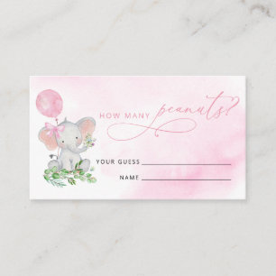 Cartão De Informações Adivinha Quantos Peanuts Jogam Chá de fraldas Elef