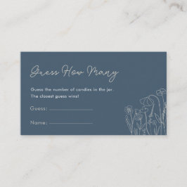 Cartão De Informações Adivinha Quantos Topaz Blue Wildflower Game