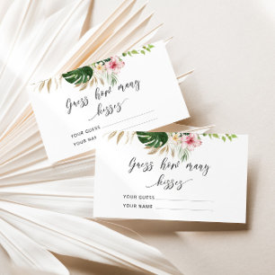 Cartão De Informações Adivinhação tropical quantos beijos jogo de noiv