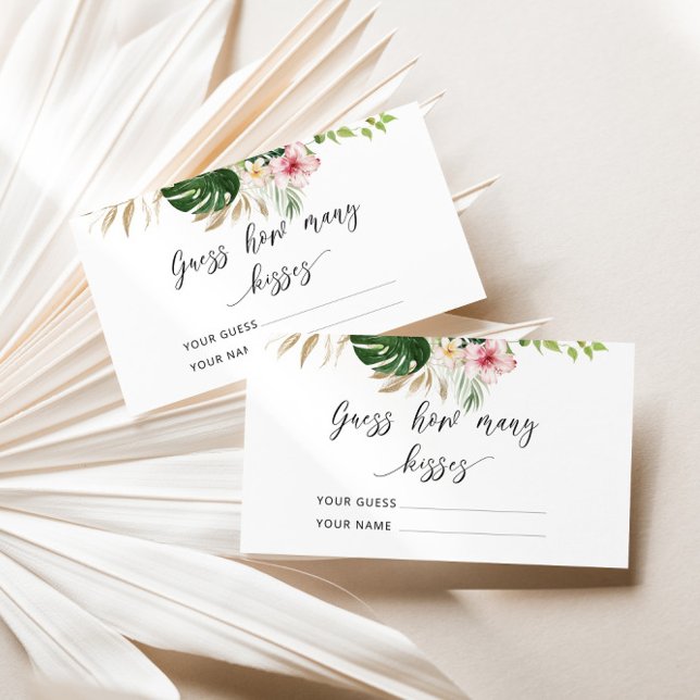 Cartão De Informações Adivinhação tropical quantos beijos jogo de noiva (Criador carregado)