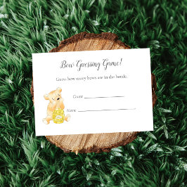 Cartão De Informações Adivinhando o Jogo Jogo Urso de Teddy e Abelha