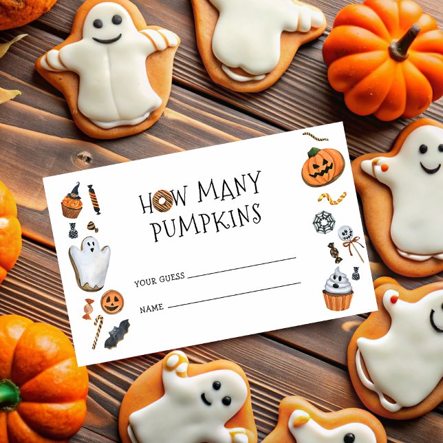 Cartão De Informações Adivinhe Quantas Abóboras no Halloween (Criador carregado)