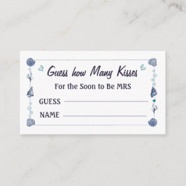 Cartão De Informações Adivinhe Quantos Beijos Chuvada de Presentes de No