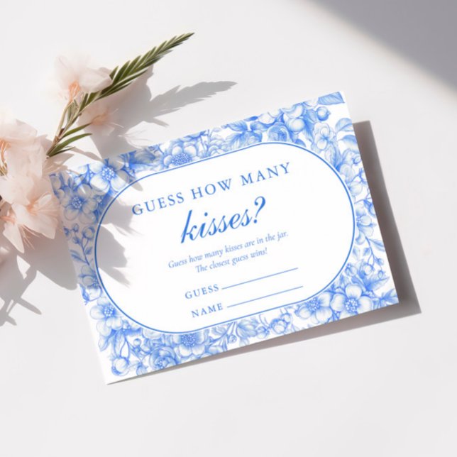 Cartão De Informações Adivinhe Quantos Beijos Jogo Victoria Algo Azul (Criador carregado)