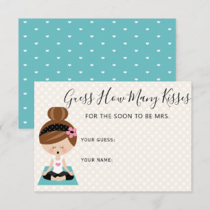 Cartão De Informações Adivinhe Quantos Beijos O Chá de panela De Ioga Br