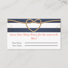 Cartão De Informações Adivinhe Quantos Beijos para a Sra. Náutico