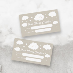 Cartão De Informações Adivinhe Quantos Doces no Chá de Bebê do Cloud Bab