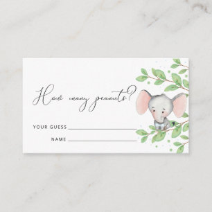 Cartão De Informações Adivinhe Quantos Peanuts De Chá de fraldas Elefant