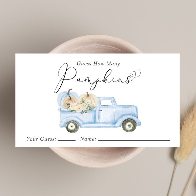 Cartão De Informações Adivinhem Quantos Jogo De Chá De Bebê Pumpkins (Criador carregado)