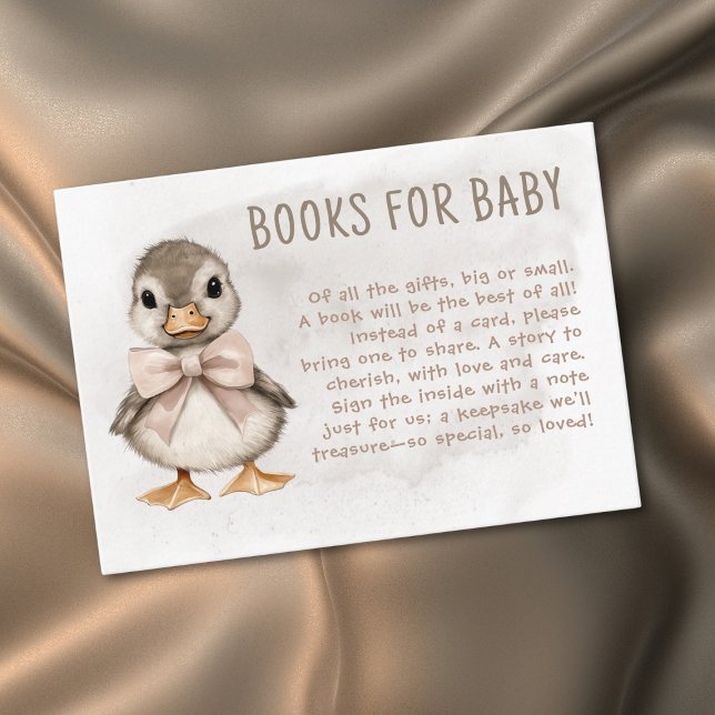 Cartão De Informações Adorable Duckling Waddle It Be Baby Shower Books (Adorable Duckling Waddle It Be Baby Shower Books Enclosure Card)