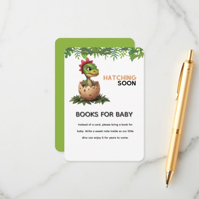 Cartão De Informações Adorable Kawaii Baby Dinosaur Hatching (Frente/Verso In Situ)