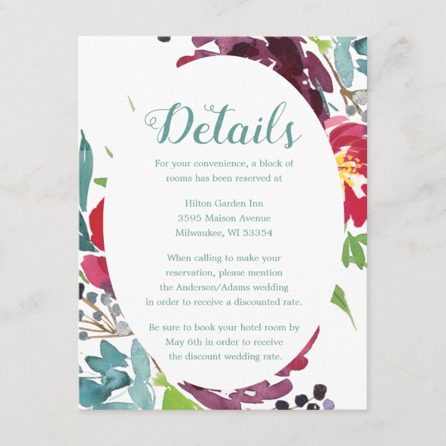 Cartão De Informações Adoração do Berry (Frente)