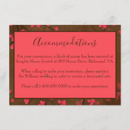 Cartão De Informações Adoráveis acomodações