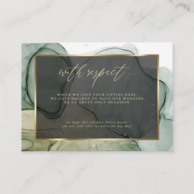 Cartão De Informações Adultos Solicitam Apenas Verdes Terrenos Líquidos  (Frente)