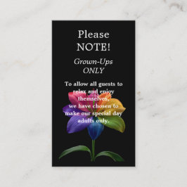 Cartão De Informações 🌈 Adults only wedding