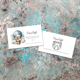 Cartão De Informações Adventure Baby Fralda Raffle Puppy Hot Air Balloon