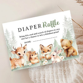 Cartão De Informações Adventure Baby Shower Boy Woodland Diaper Raffle