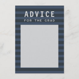 Cartão De Informações Advice for the Grad Modern Blue Sporty Stripes