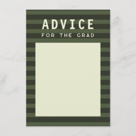 Cartão De Informações Advice for the Grad Modern Green Sporty Stripes
