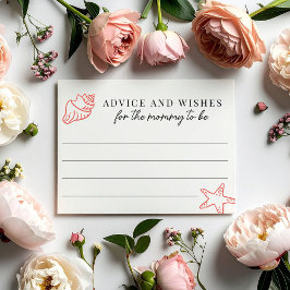 Cartão De Informações Advice & Wishes for Mommy to Be Baby Shower Game
