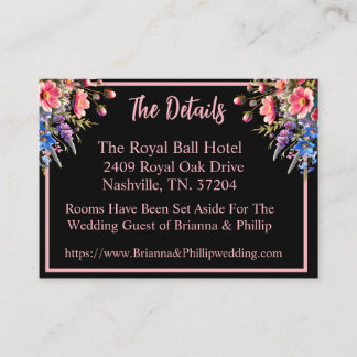 Cartão De Informações African-American Bride and Groom Moonlight