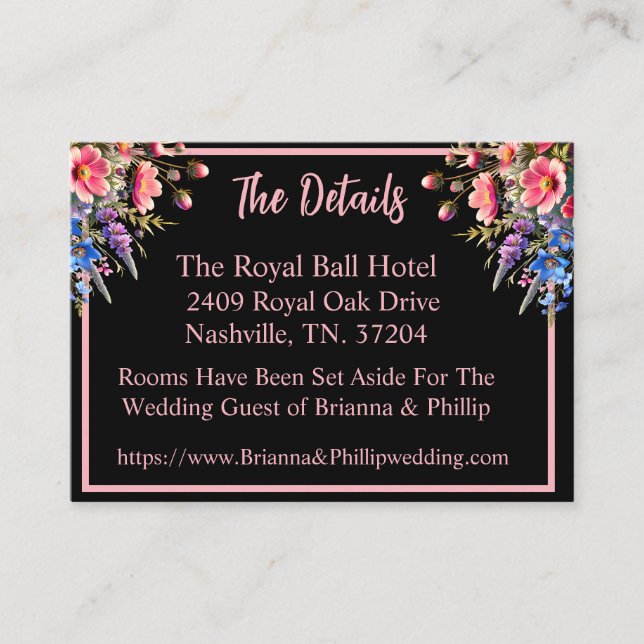 Cartão De Informações African-American Bride and Groom Moonlight (Frente)